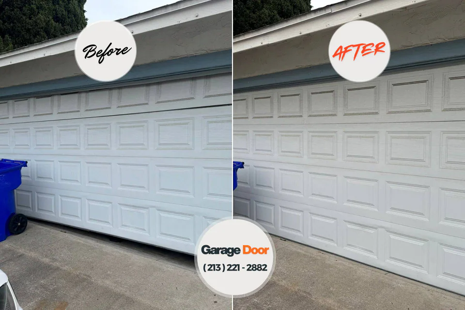 Before and after: garage door repair Wilkesboro, NC